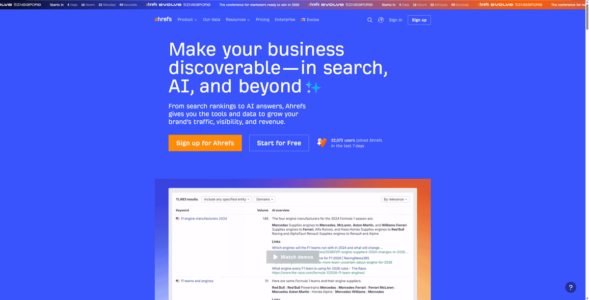 Ahrefs — Best for Keyword Research Depth 