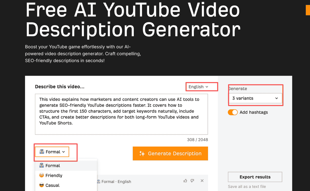 Ahrefs SEO-Optimized Description Generator