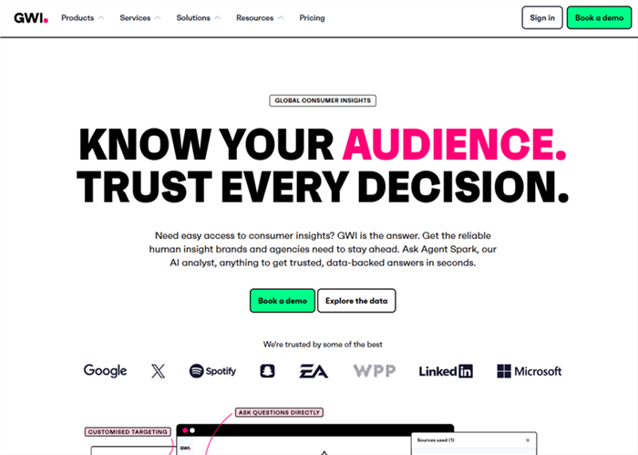 Best AI Research Tool - GWI Spark