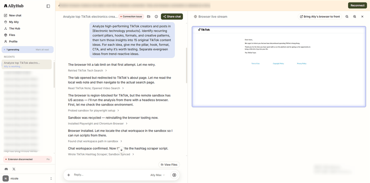 Analyze TikTok Creator