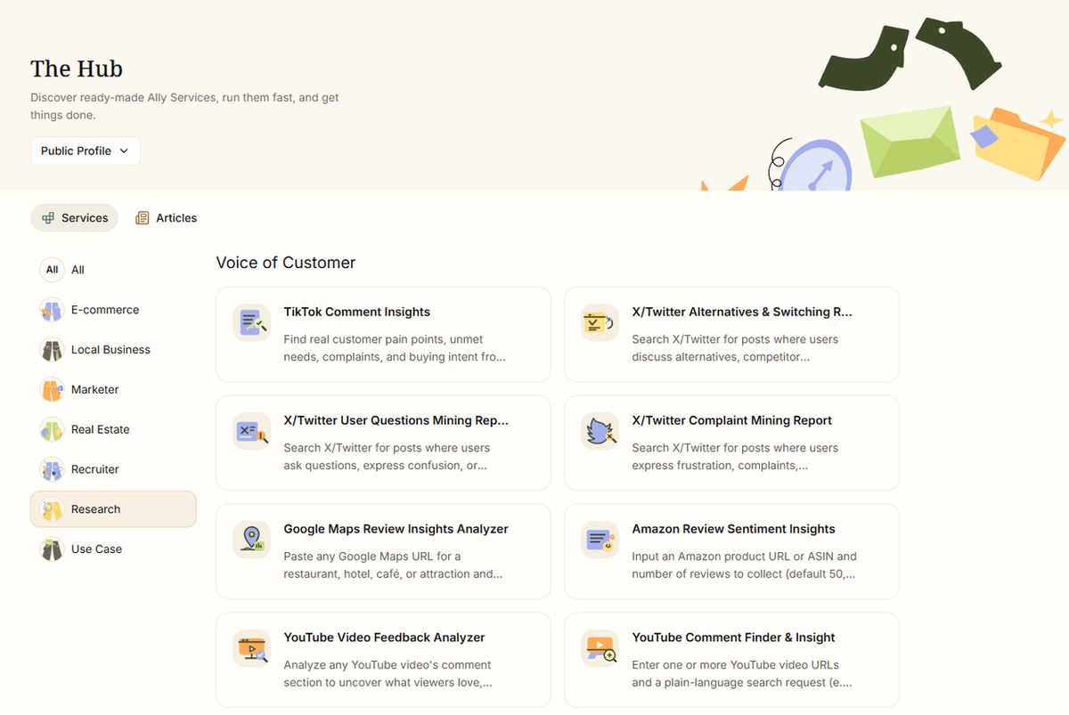 Automate the Research with AllyHub