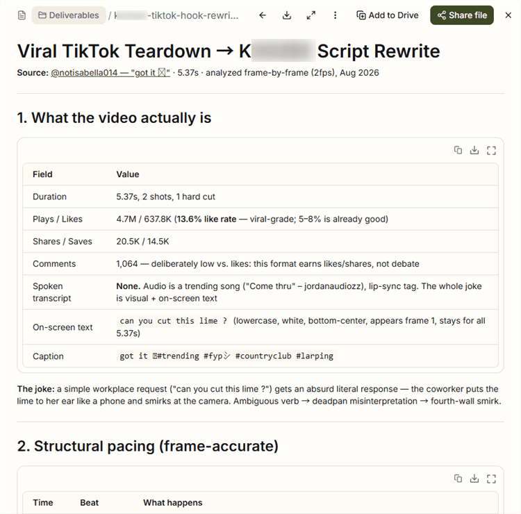 TikTok Script Rewrite
