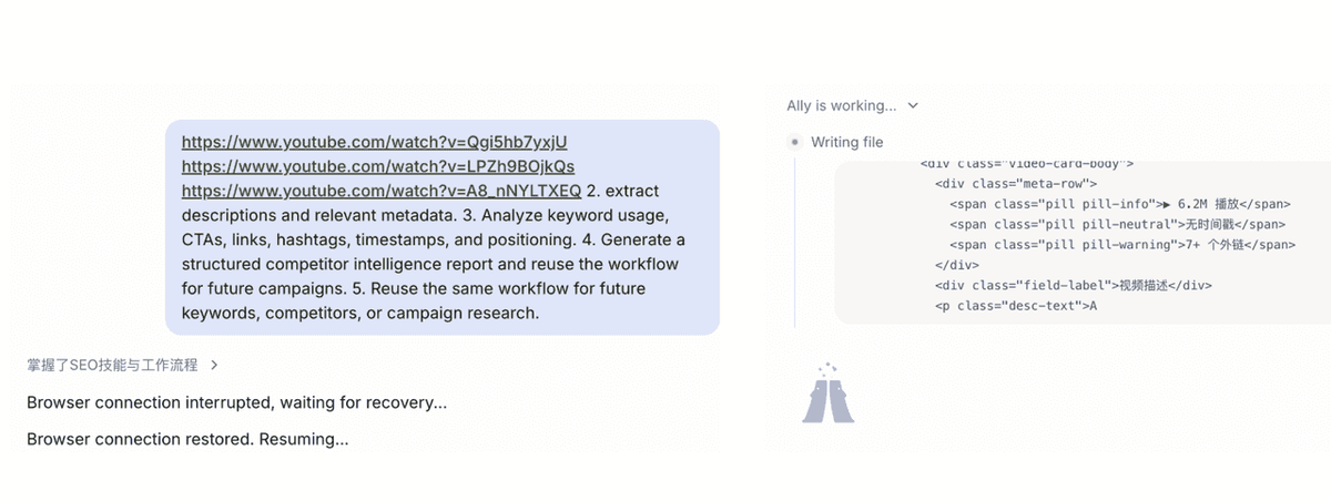AllyHub YouTube Intelligence Workflow