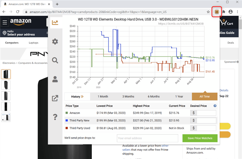 Track Item Price on Amazon - CamelCamelCamel