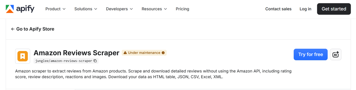Apify Amazon Review Scraper