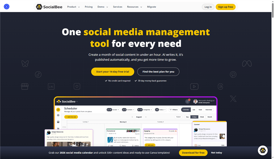 TikTok Scheduling Tool - SocialBee