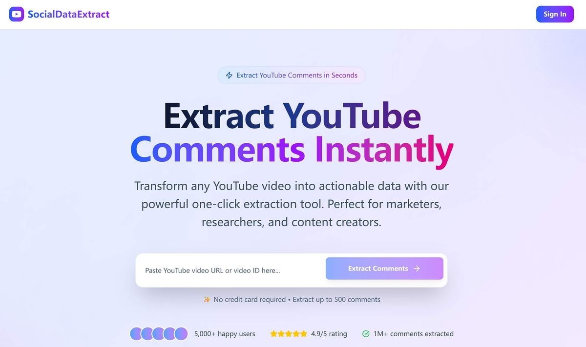 Best YouTube Comment Downloader - SocialDataExtract