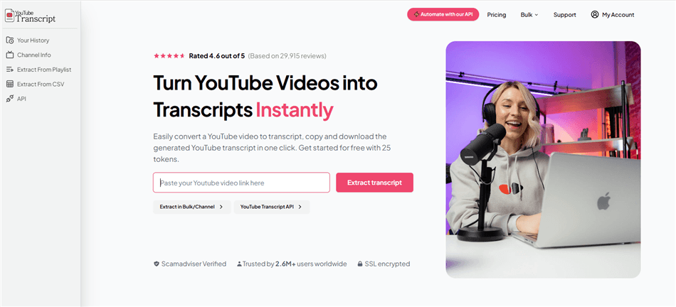 YouTube Transcript Extractor - YouTube Transcript io