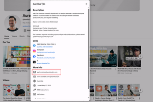 check email on Youtube about