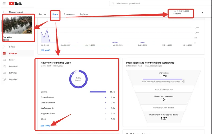 Check YouTube Keyword Ranking with YouTube Studio
