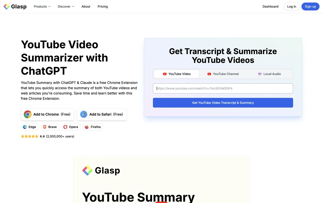 Extract YouTube Transcript with Glasp Browser Extension 
