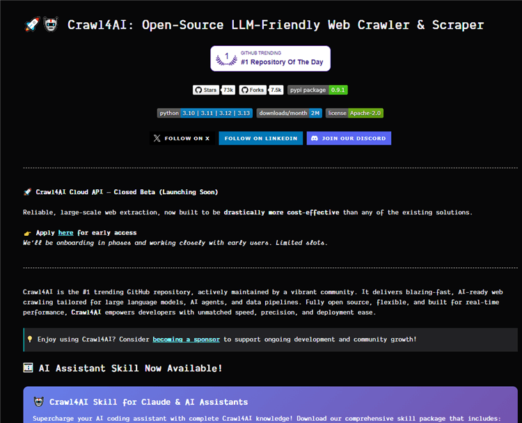 FireCrawl Alternative - Crawl4AI