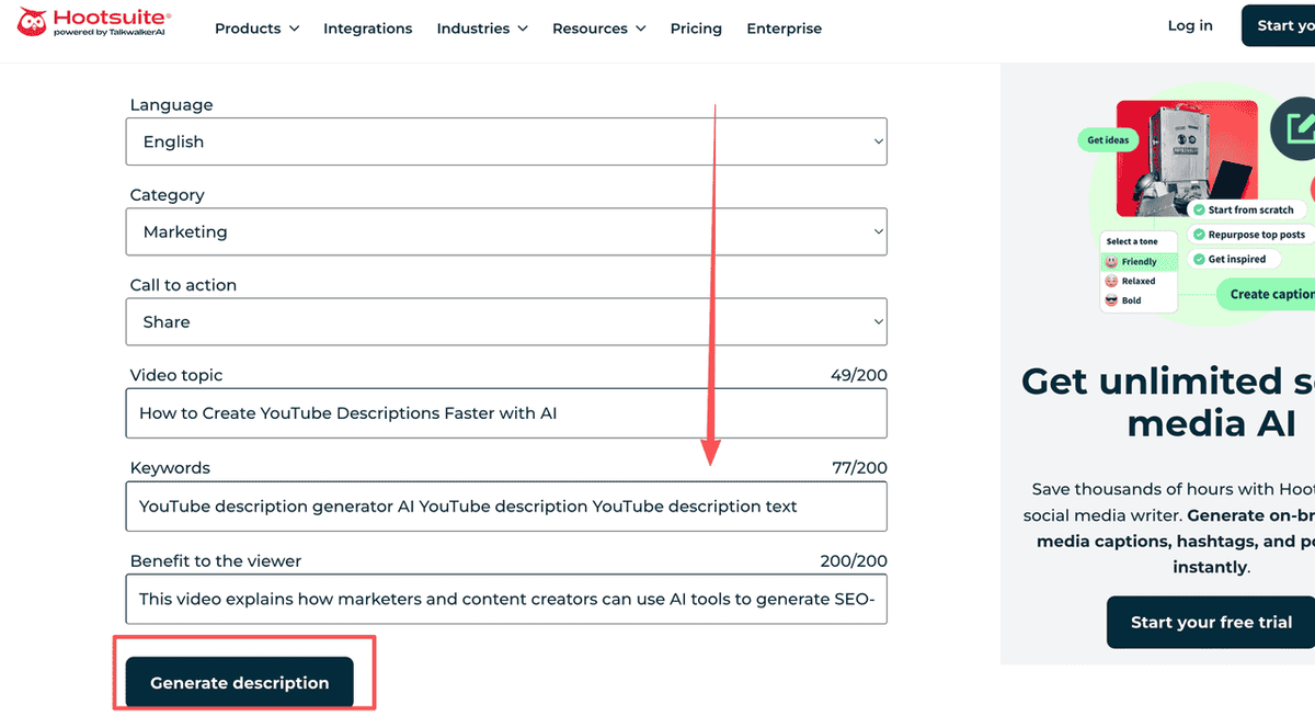 Hootsuite's Free ChatGPT-Powered Generator