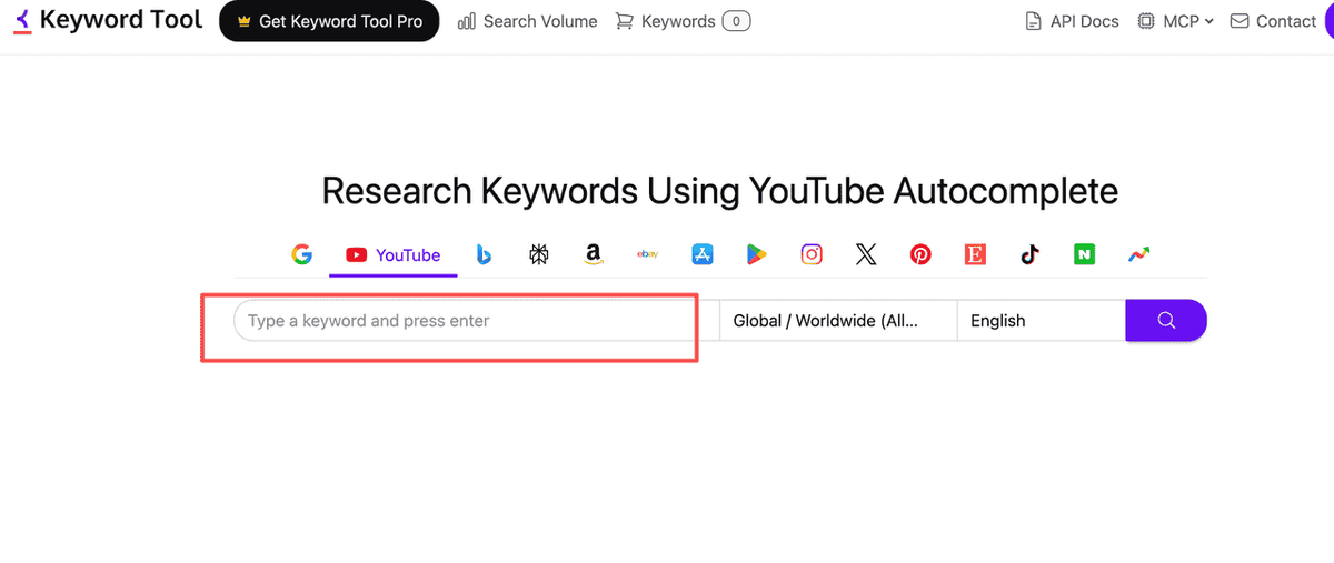 Keyword Tool for YouTube — Best for Search-Based Keyword Expansion