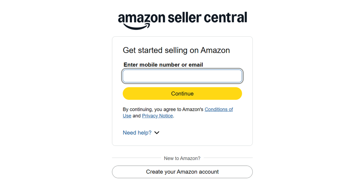 Sign Into Seller Central