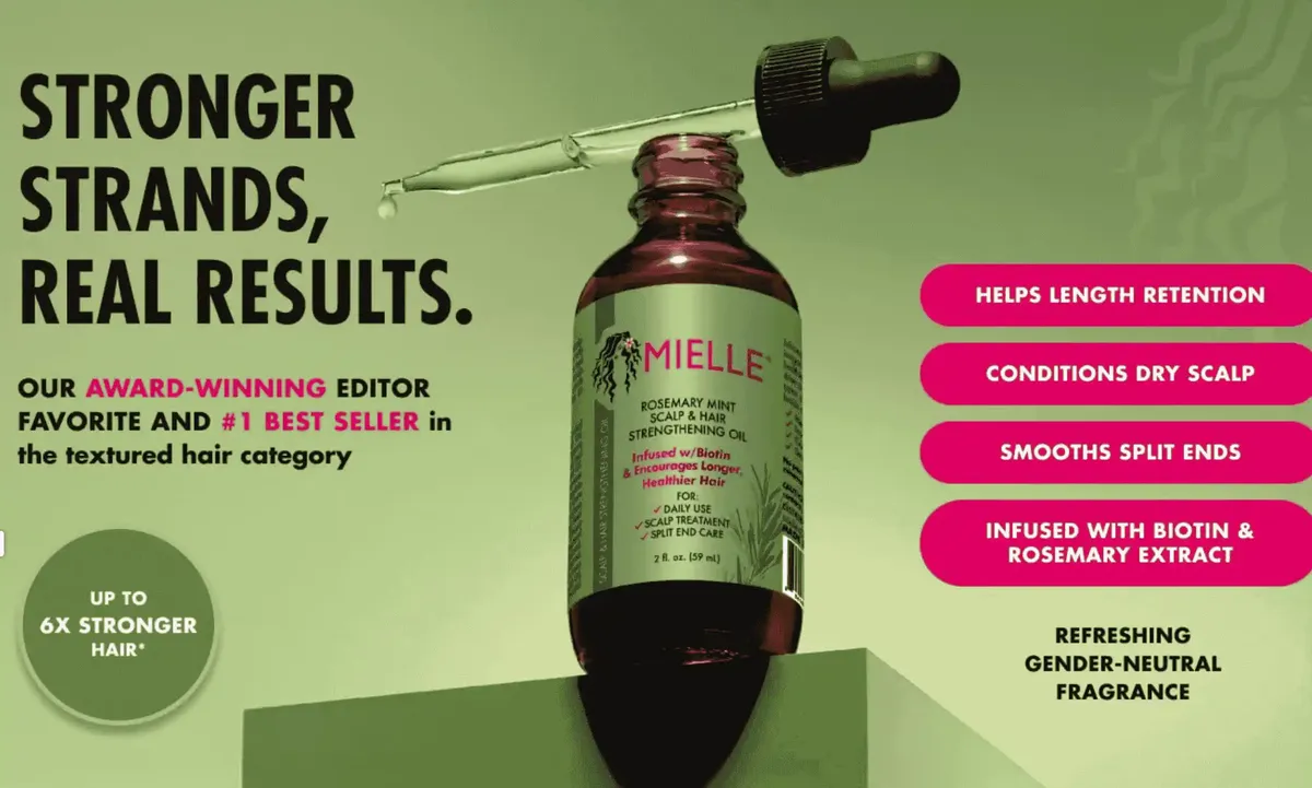Mielle Rosemary Mint Scalp & Hair Strengthening Oil Product Image 