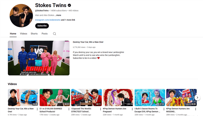 Most Popular YouTube Channels - Stokes Twins
