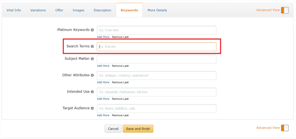 Optimize Backend Search Terms