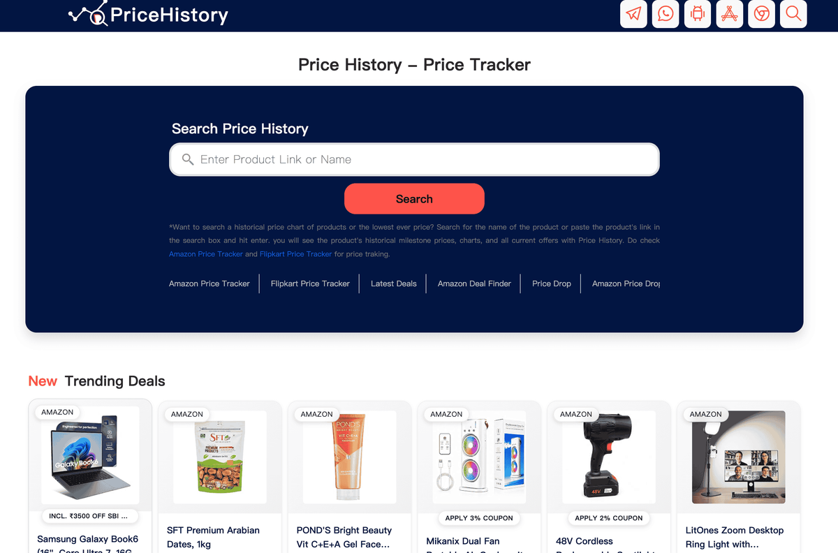 Price History App — Clean Multi-Platform Tracker