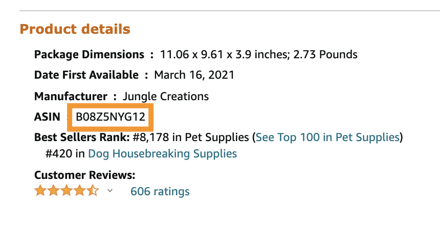 Amazon Product ASIN