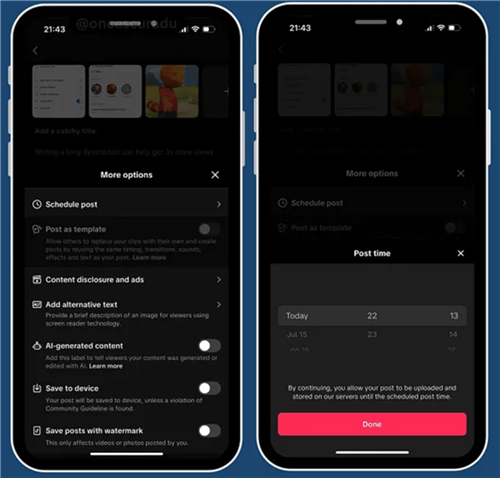 Schedule TikTok Posts on Mobile