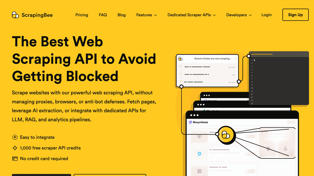 ScrapingBee — Best for Beginners and Small Marketing Teams