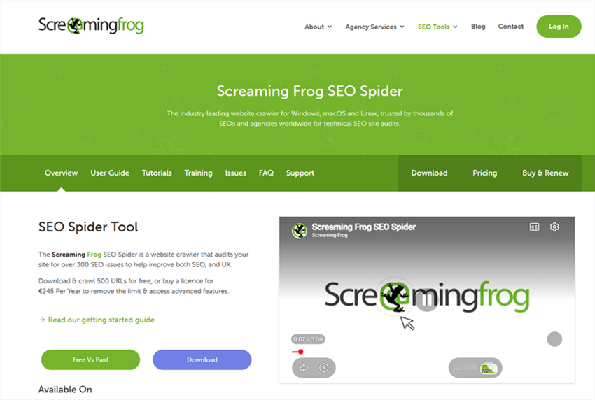 Screaming Frog Overview