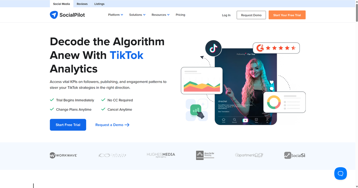 SocialPilot for TikTok Analytics