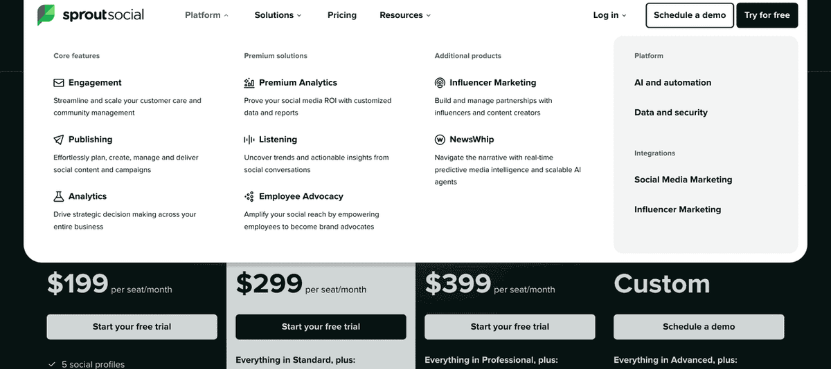 Sprout Social's account settings