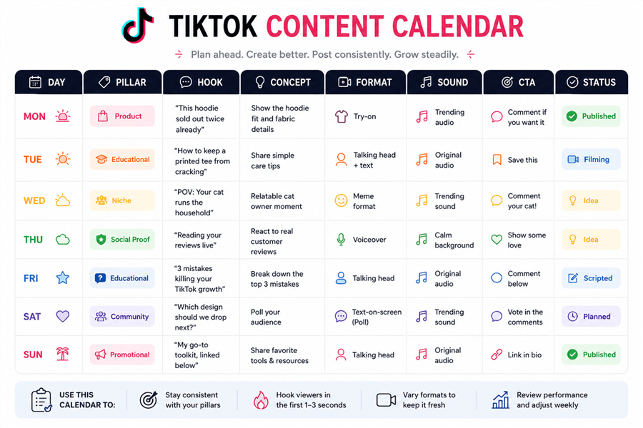 What is TikTok Content Calendar