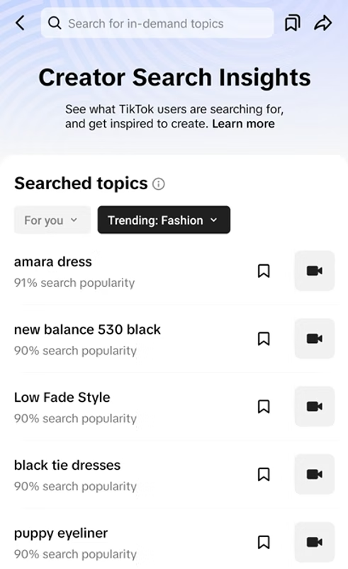 TikTok Creator Search Insights