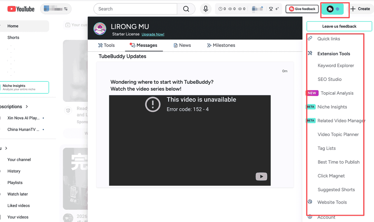 Track YouTube Subscribers with TubeBuddy