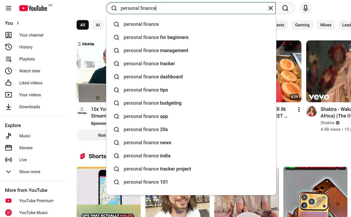 Type a Broad Topic in the YouTube Search Bar