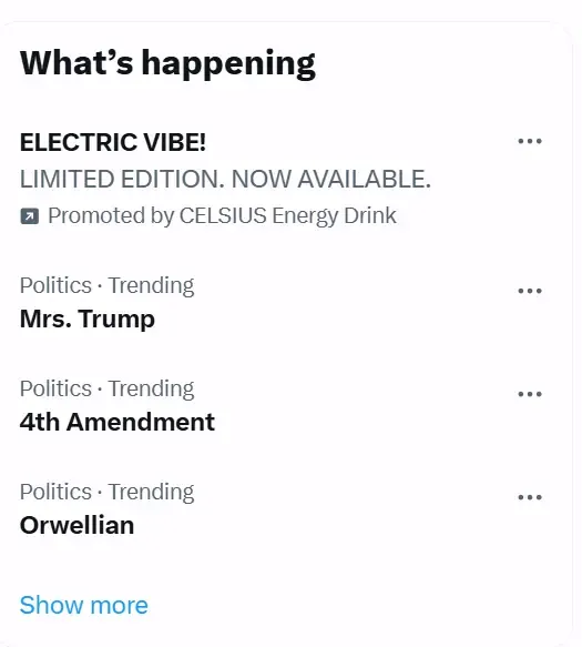 use X (Twitter) right bar for Keyword Trending