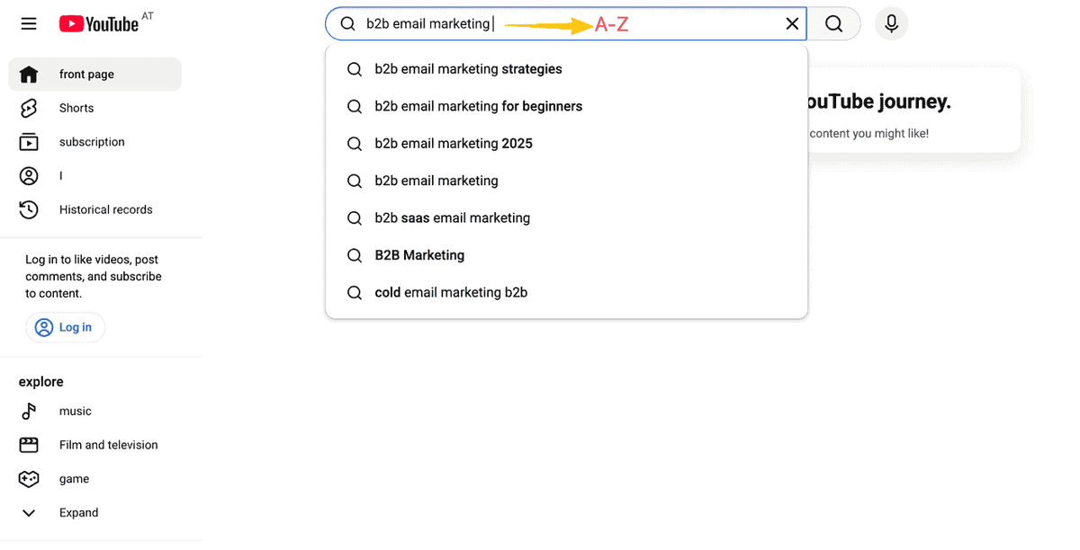 Use YouTube Autocomplete