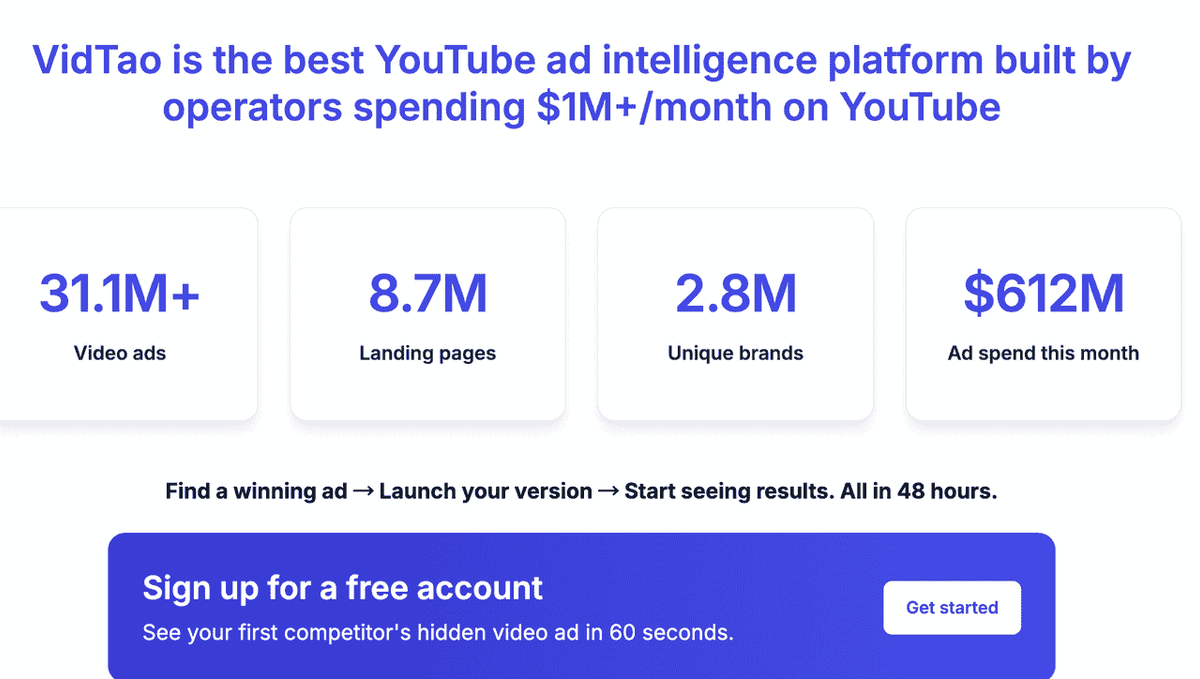  VidTao — Best Free Starting Point for YouTube Ad Research
