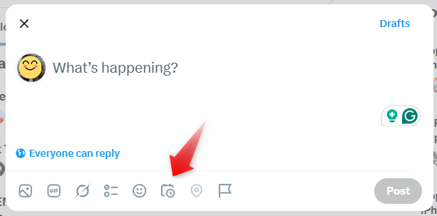 Click the schedule icon