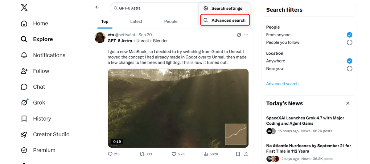 Choose Advanced search