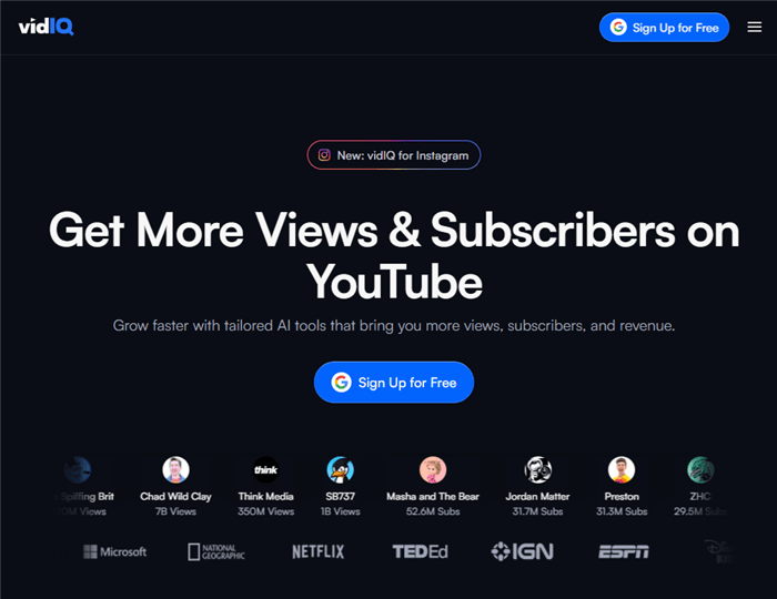 YouTube Automation Tools - VidIQ