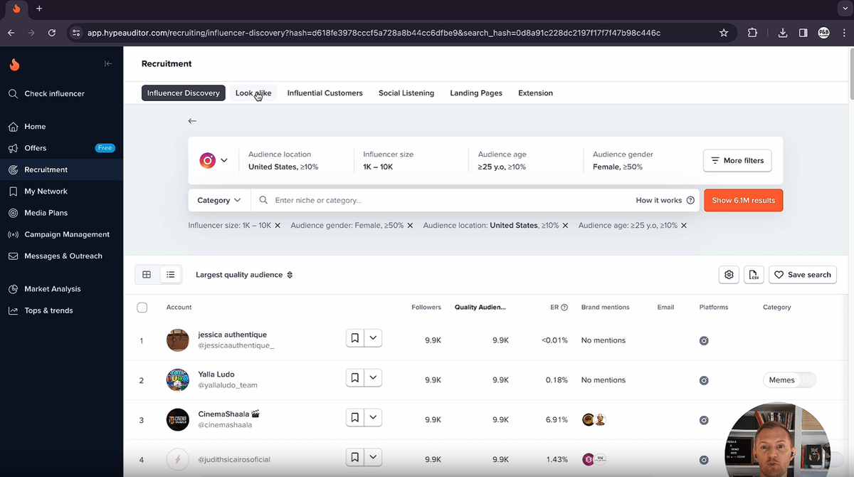 YouTube Influencer Marketing Platform - HypeAuditor