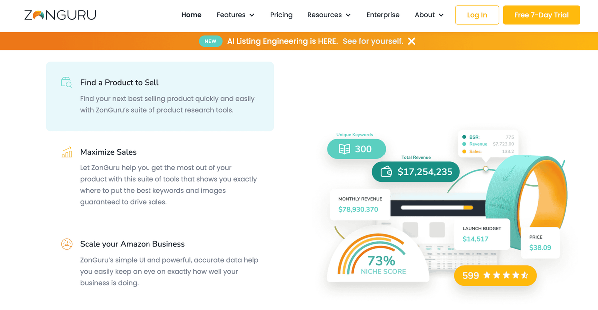 ZonGuru — Best for Private Label Product Differentiation